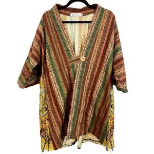 Regalia Sz M Native American Handmade USA Kimono Jacket Boho Art Wear Lagenlook